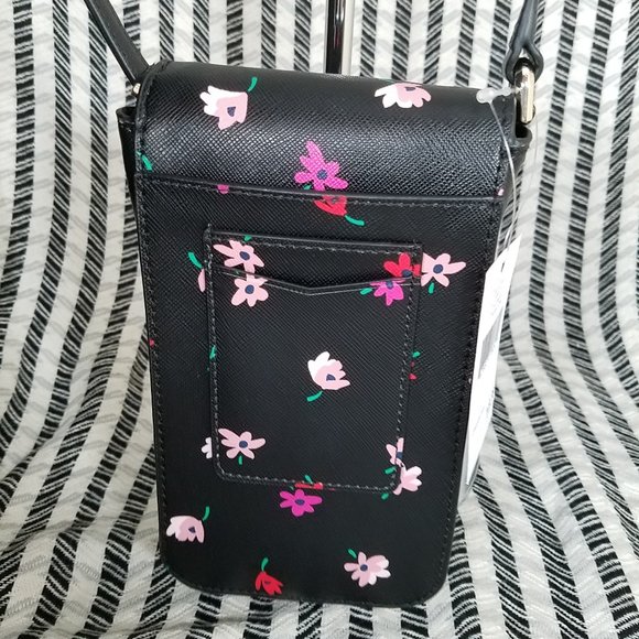 MAKE A REASONABLE OFFER Kate Spade Staci Ditsy Buds North South Flap Phone NEW - Picture 2 of 6